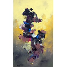Zohaib Rind, 24 x 42 Inch, Acrylic on Canvas, Calligraphy Painting, AC-ZR-357